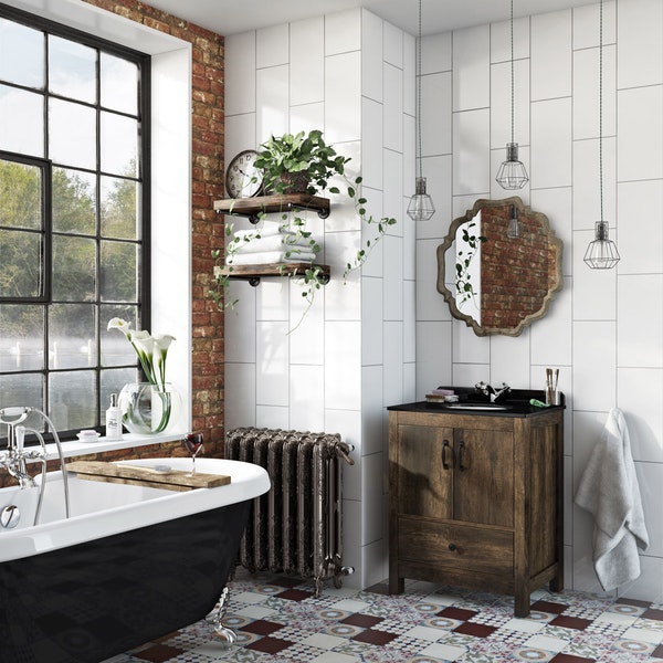 The Bath Co. Dalston vanity unit and black marble basin