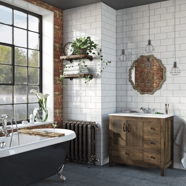 The Bath Co. Dalston vanity unit and white marble basin