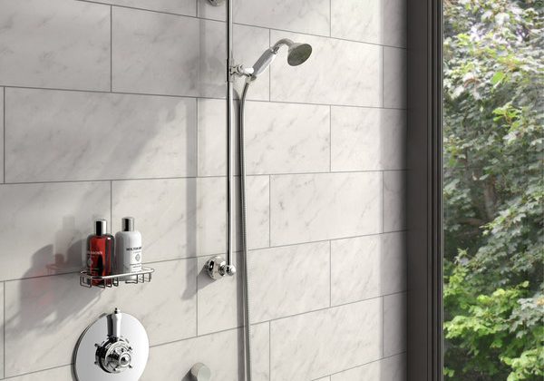 The Bath Co. Dulwich thermostatic shower valve and shower riser rail set