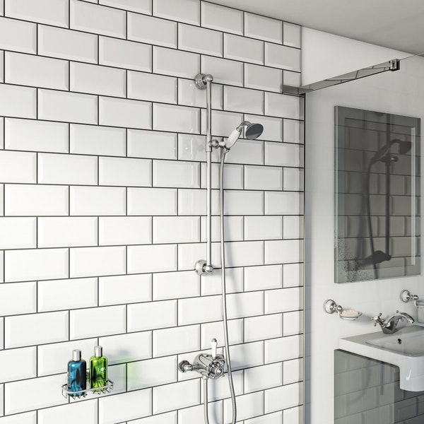 The Bath Co. Dulwich thermostatic shower valve with slider rail kit